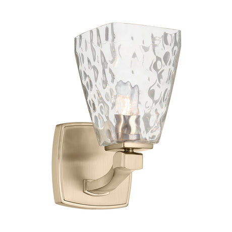 Marant 1 Light Wall Light - Champagne Bronze with Clear Water Glass