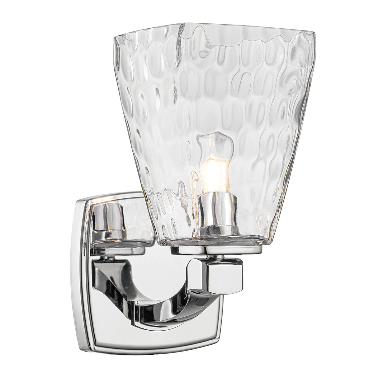 Marant 1 Light Wall Light - Polished Chrome with Clear Water Glass