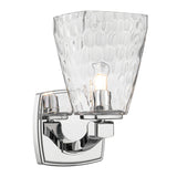 Marant 1 Light Wall Light - Polished Chrome with Clear Water Glass