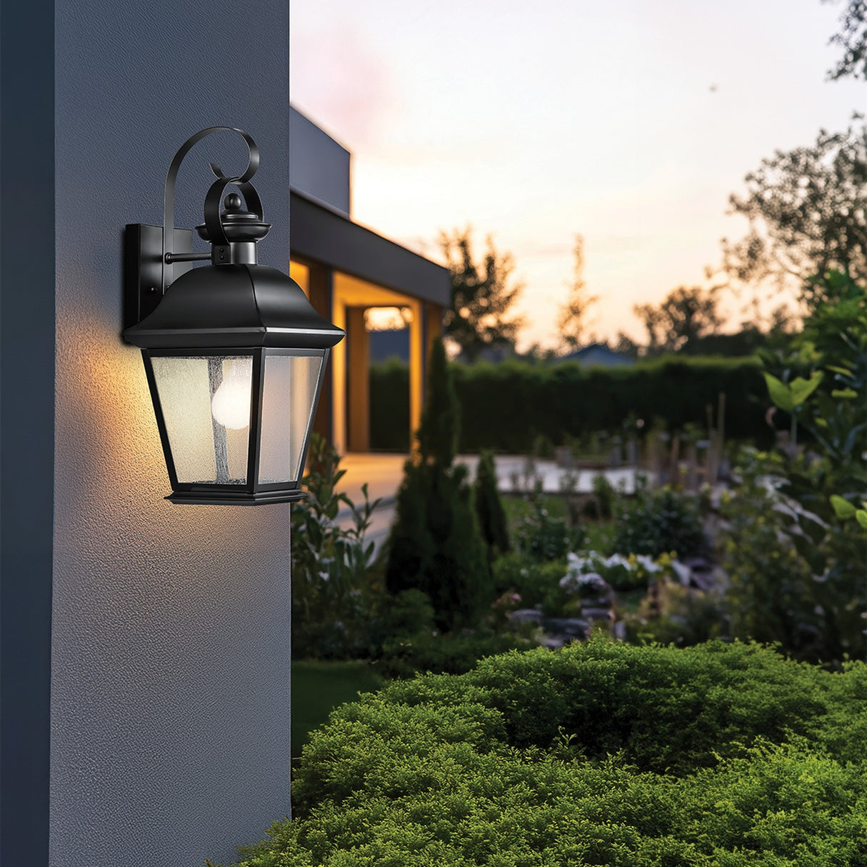 Mount Vernon 1 Light Medium Outdoor Lantern - Black