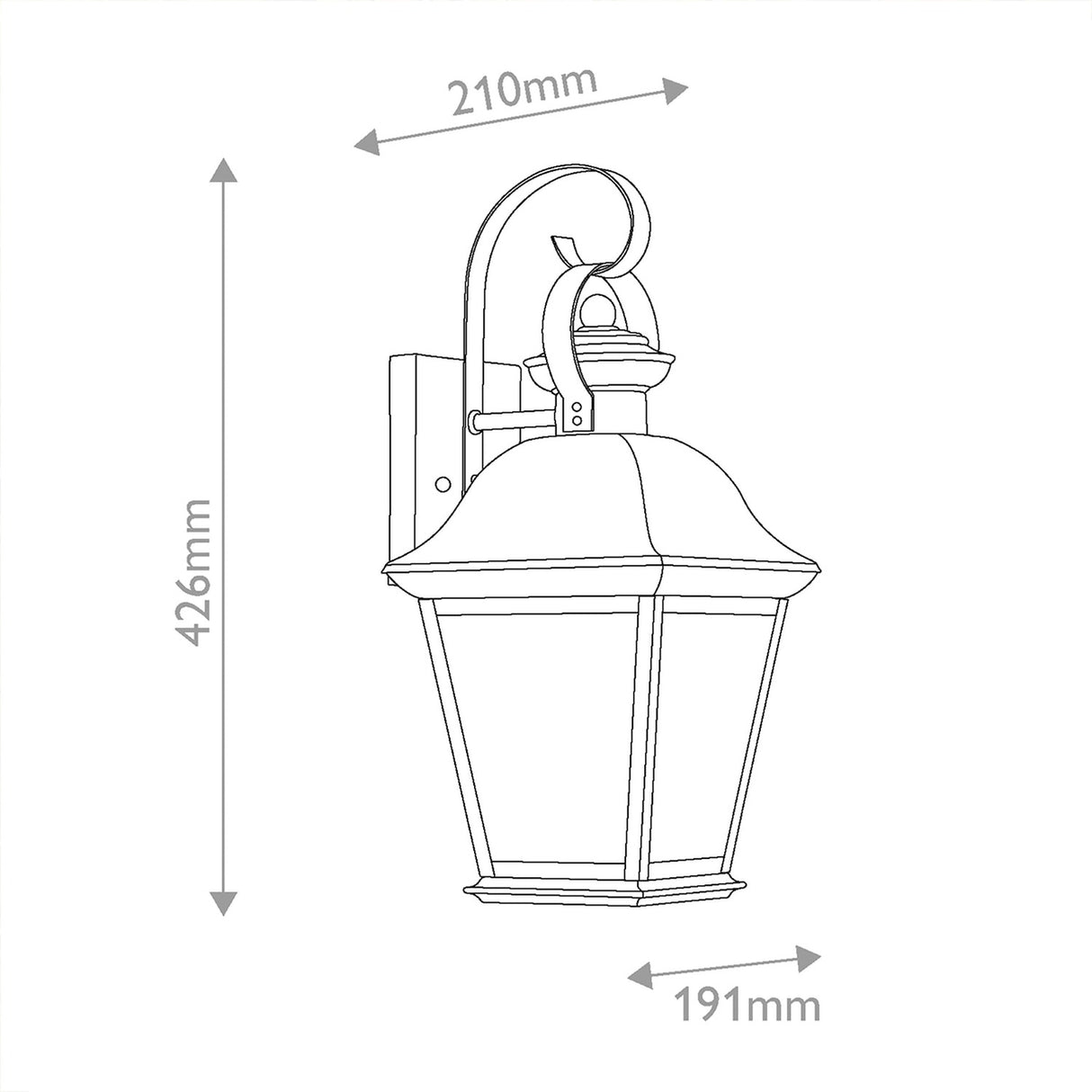 Mount Vernon 1 Light Medium Outdoor Lantern - Black