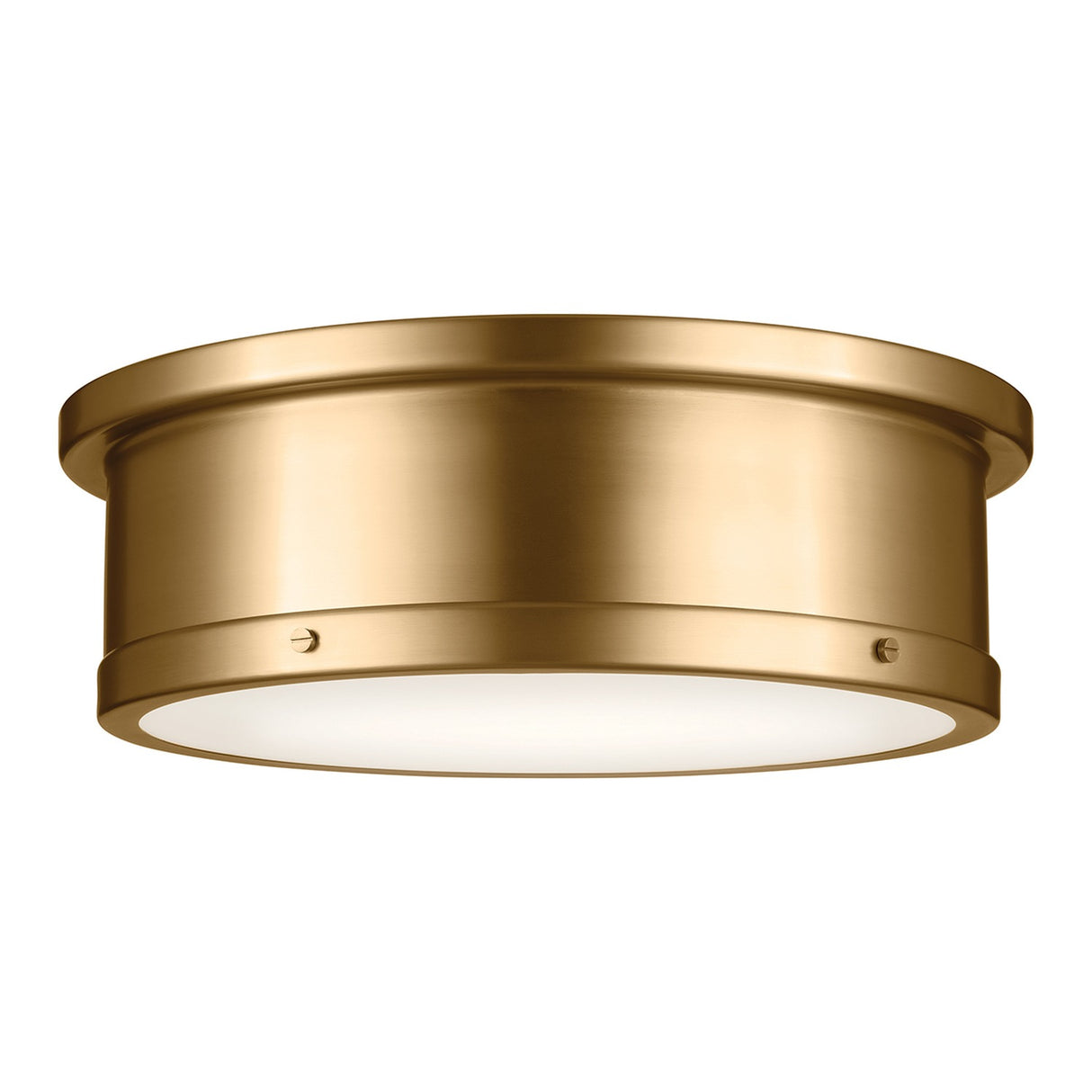 Serca 3 Light Large Flush Ceiling Light - Brushed Natural Brass