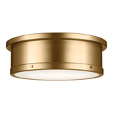 Serca 3 Light Large Flush Ceiling Light - Brushed Natural Brass