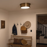 Serca 3 Light Large Flush Ceiling Light - Brushed Natural Brass