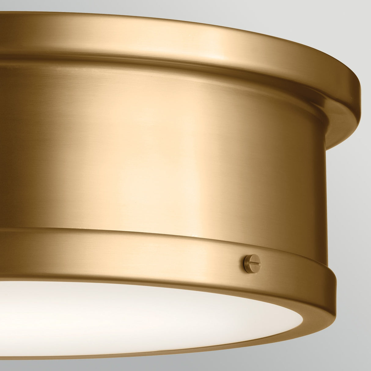 Serca 3 Light Large Flush Ceiling Light - Brushed Natural Brass