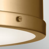 Serca 3 Light Large Flush Ceiling Light - Brushed Natural Brass