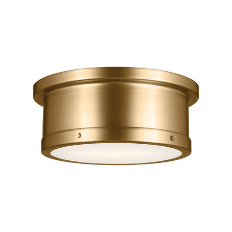 Serca 2 Light Medium Flush Ceiling Light - Brushed Natural Brass