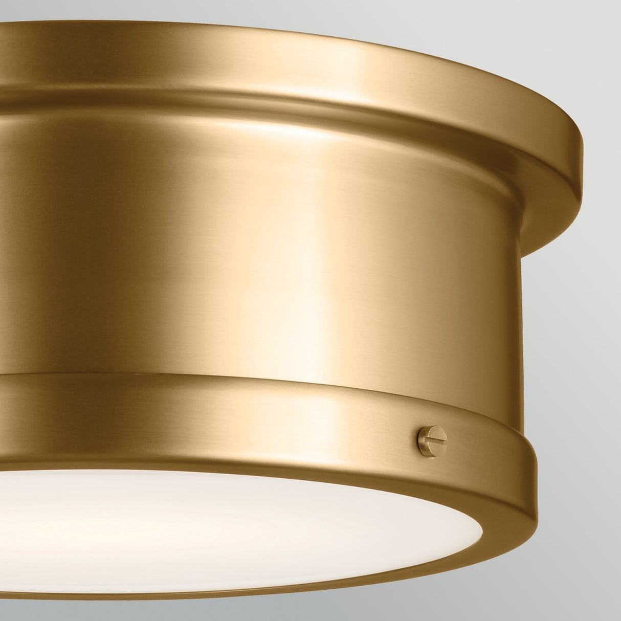 Serca 2 Light Medium Flush Ceiling Light - Brushed Natural Brass