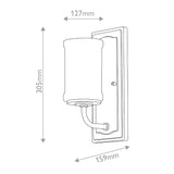 Vetivene 1 Light Wall Light - Black