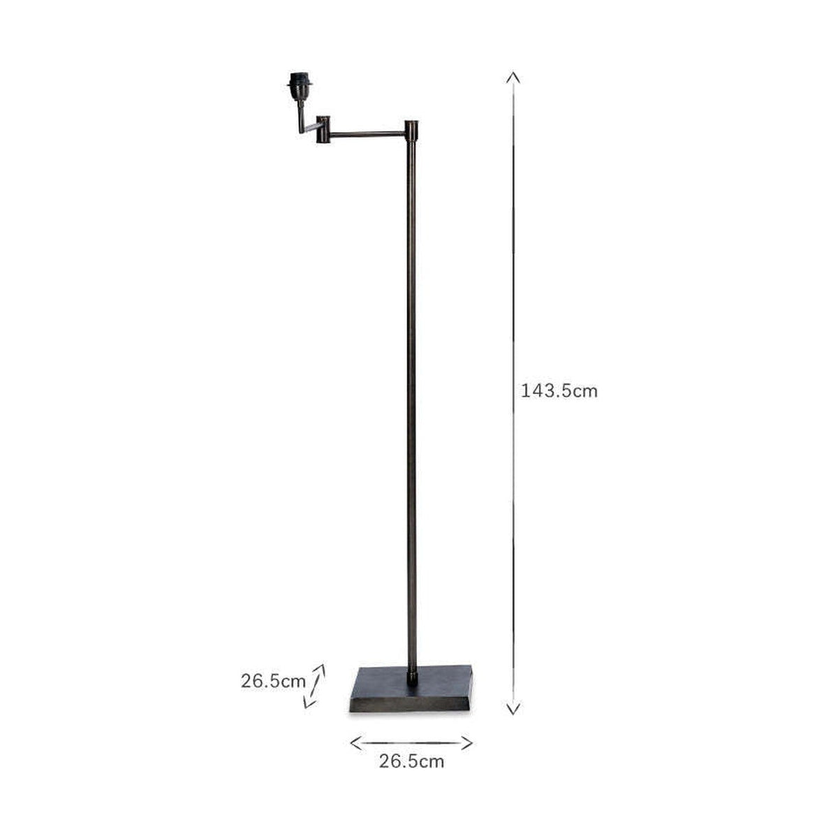 Kara Adjustable Iron Floor Lamp Base - Aged Bronze