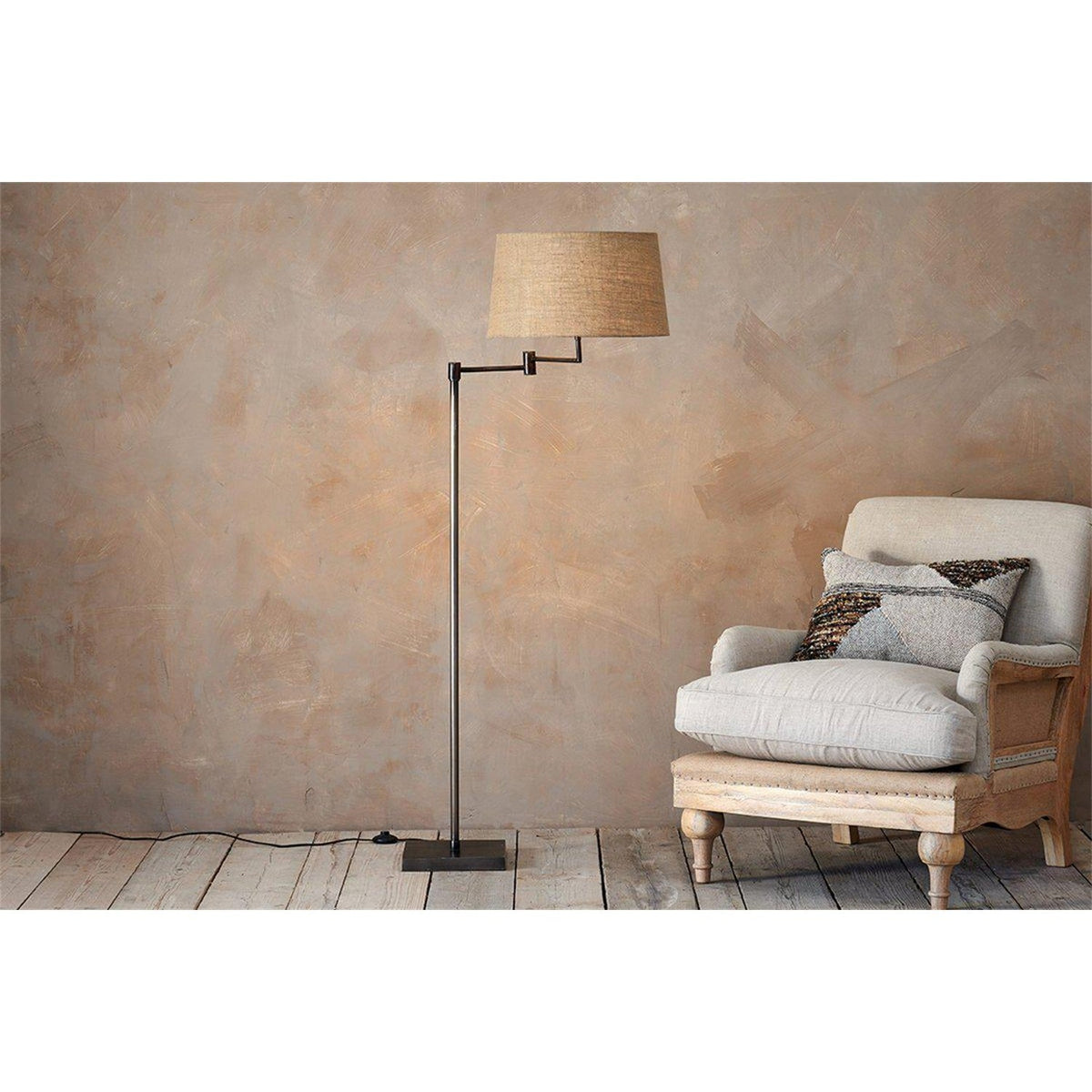 Kara Adjustable Iron Floor Lamp Base - Aged Bronze