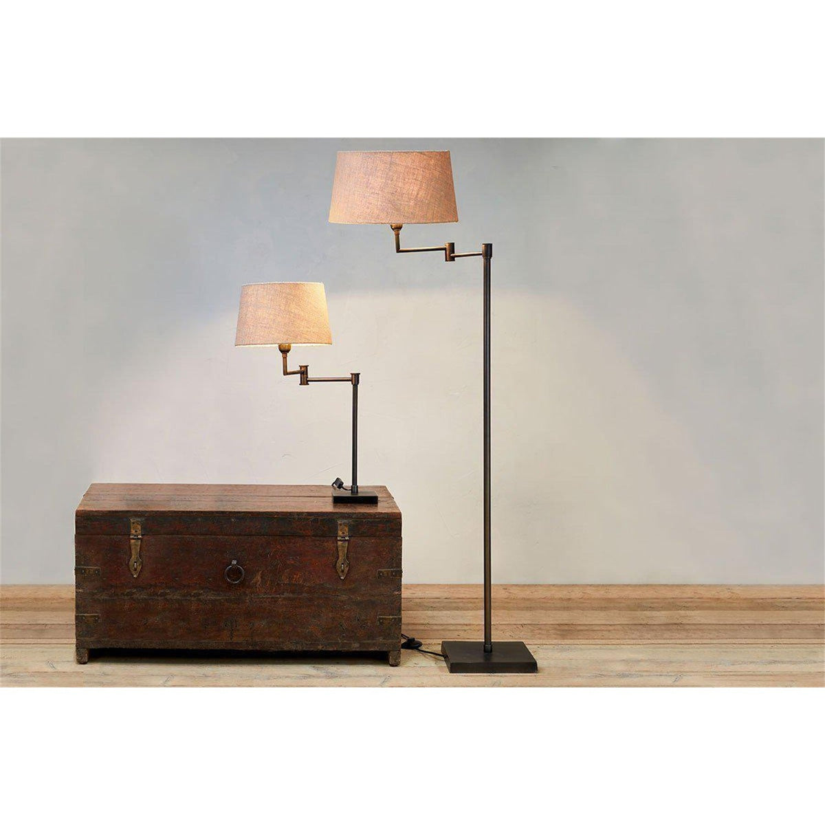 Kara Adjustable Iron Floor Lamp Base - Aged Bronze