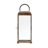 Kaso Small Glass Lantern - Aged Antique Brass