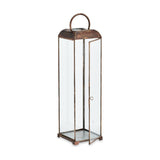 Kaso Large Glass Lantern - Aged Antique Brass