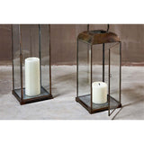 Kaso Large Glass Lantern - Aged Antique Brass