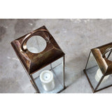 Kaso Large Glass Lantern - Aged Antique Brass