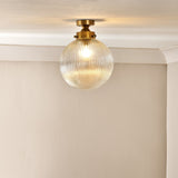 Konnie Ribbed Glass Bathroom Ceiling Light - Clear