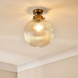 Konnie Ribbed Glass Bathroom Ceiling Light - Clear