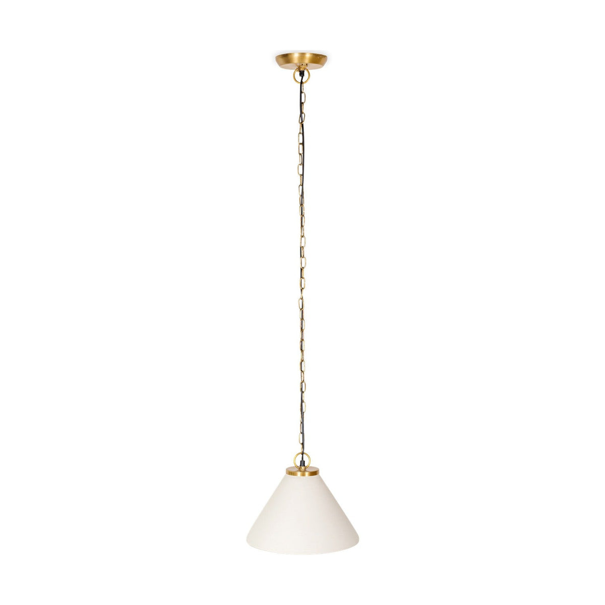 Kiara Organic Shape Ceramic Pendant Light - Antique Brass