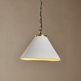 Kiara Organic Shape Ceramic Pendant Light - Antique Brass