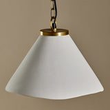 Kiara Organic Shape Ceramic Pendant Light - Antique Brass