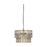 Kirindi 3 Light Glass Chandelier - Clear & Antique Brass