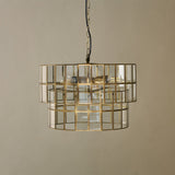 Kirindi 3 Light Glass Chandelier - Clear & Antique Brass
