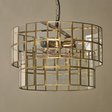 Kirindi 3 Light Glass Chandelier - Clear & Antique Brass