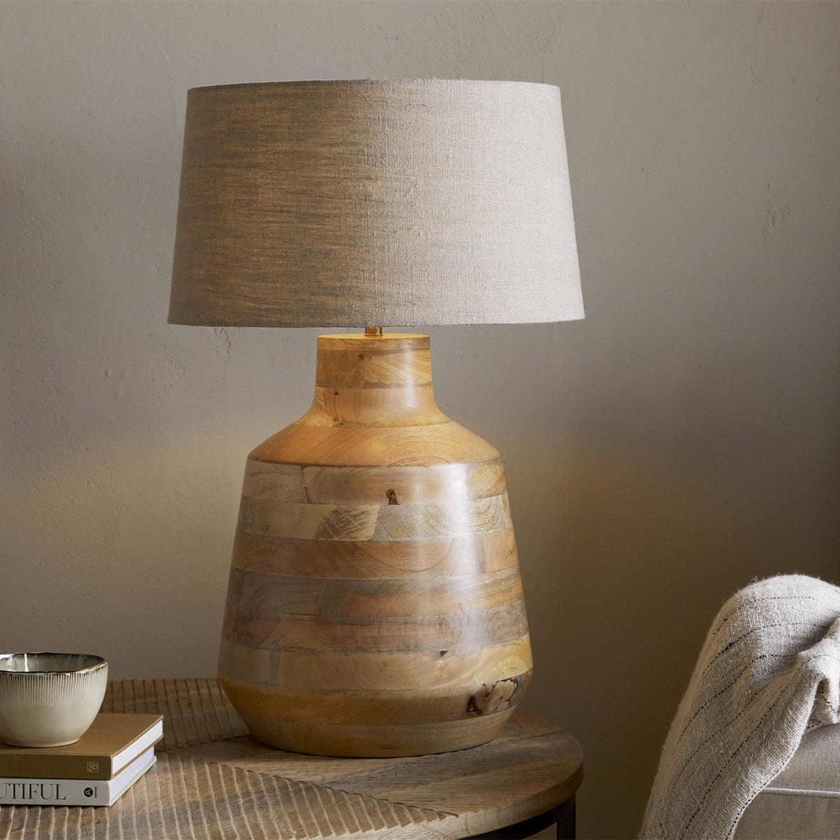 Kayo Mango Wood Table Lamp Base - Natural