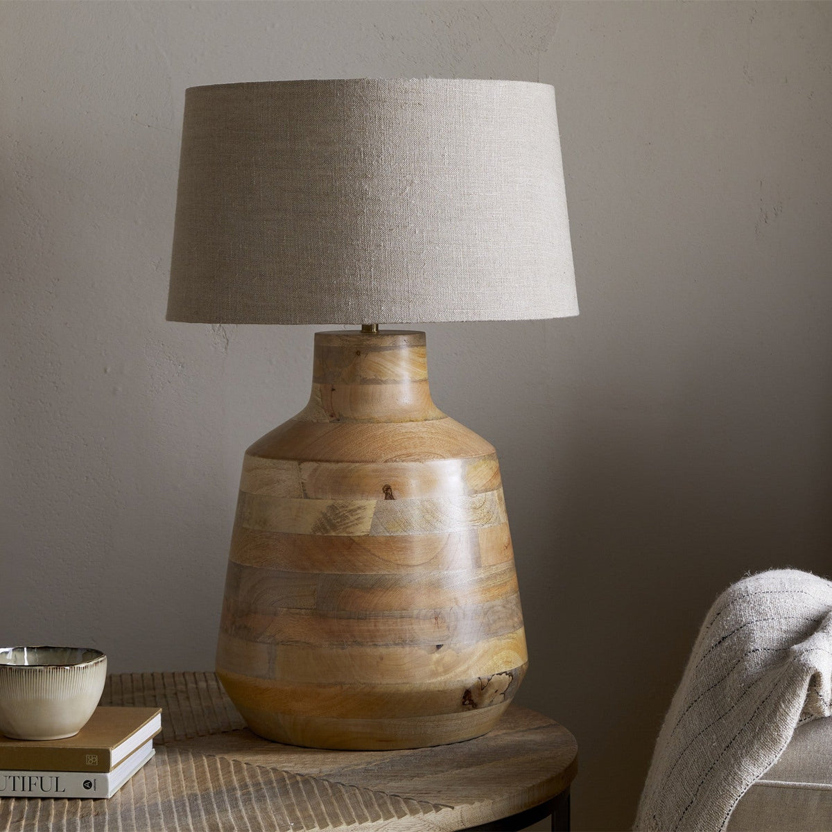 Kayo Mango Wood Table Lamp Base - Natural