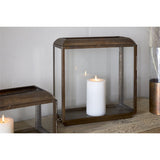 Kiwanda Tall Glass Lantern - Antique Brass