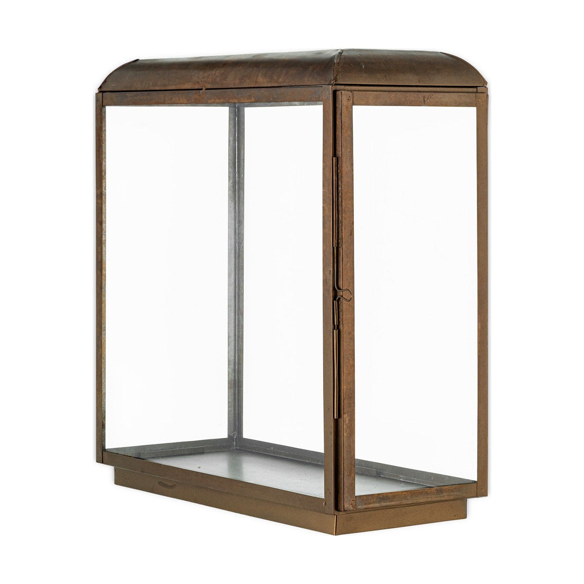 Kiwanda Tall Glass Lantern - Antique Brass