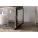 Kiwanda Wide Glass Lantern - Antique Brass