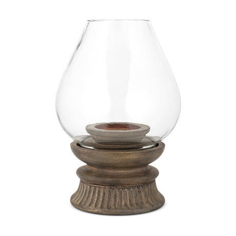 Kawani Mango Wood Lantern - Dark Ash