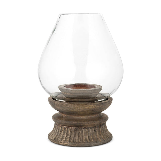 Kawani Mango Wood Lantern - Dark Ash