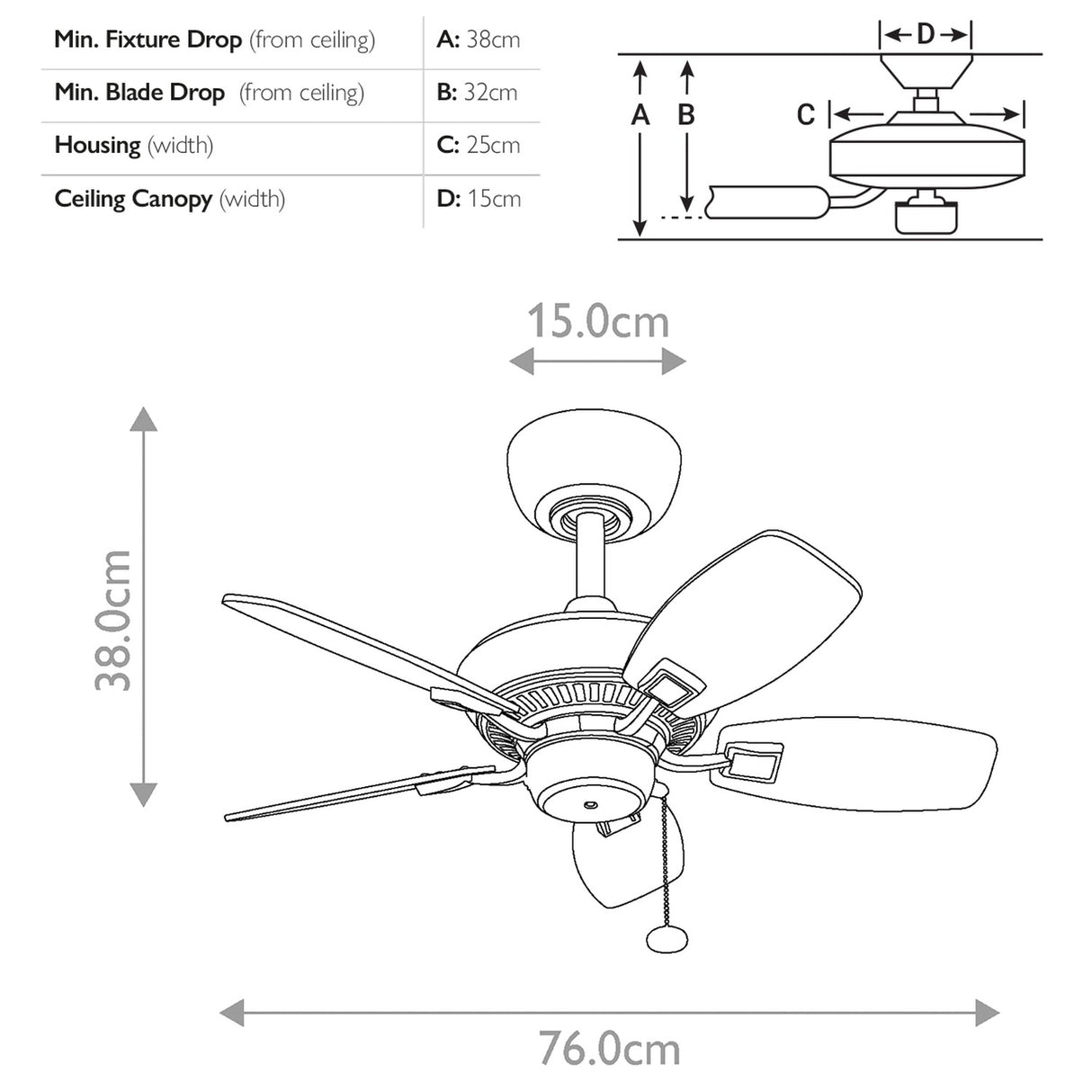 Canfield 30in Ceiling Fan - Brushed Nickel