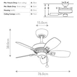 Canfield 30in Ceiling Fan - Brushed Nickel