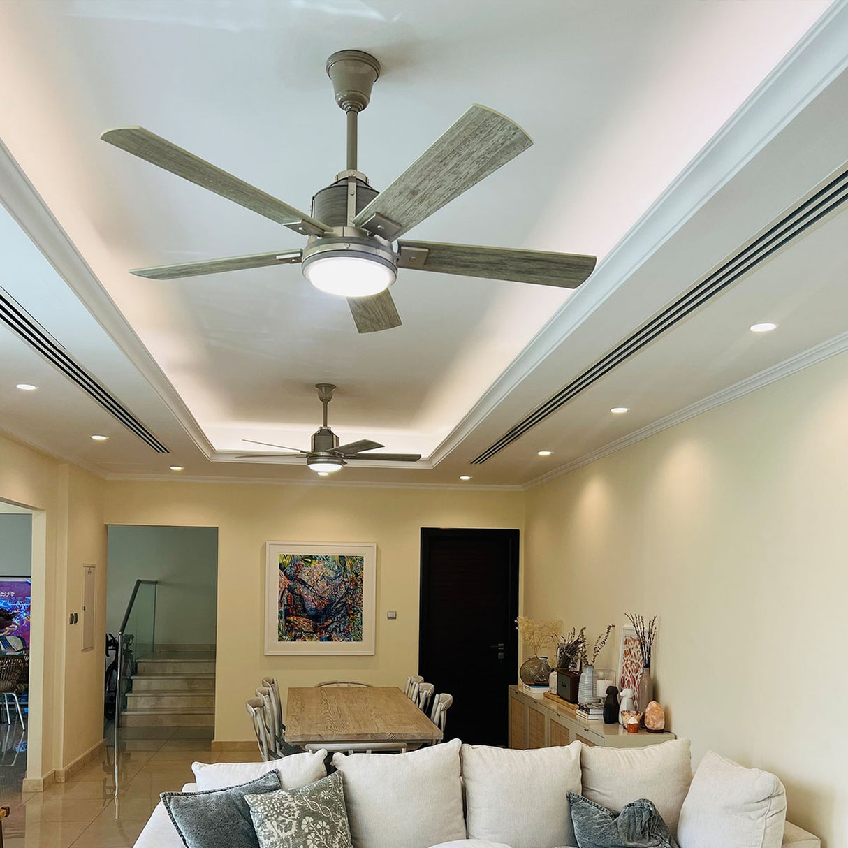 Colerne 52in Ceiling Fan with Light - Brushed Nickel