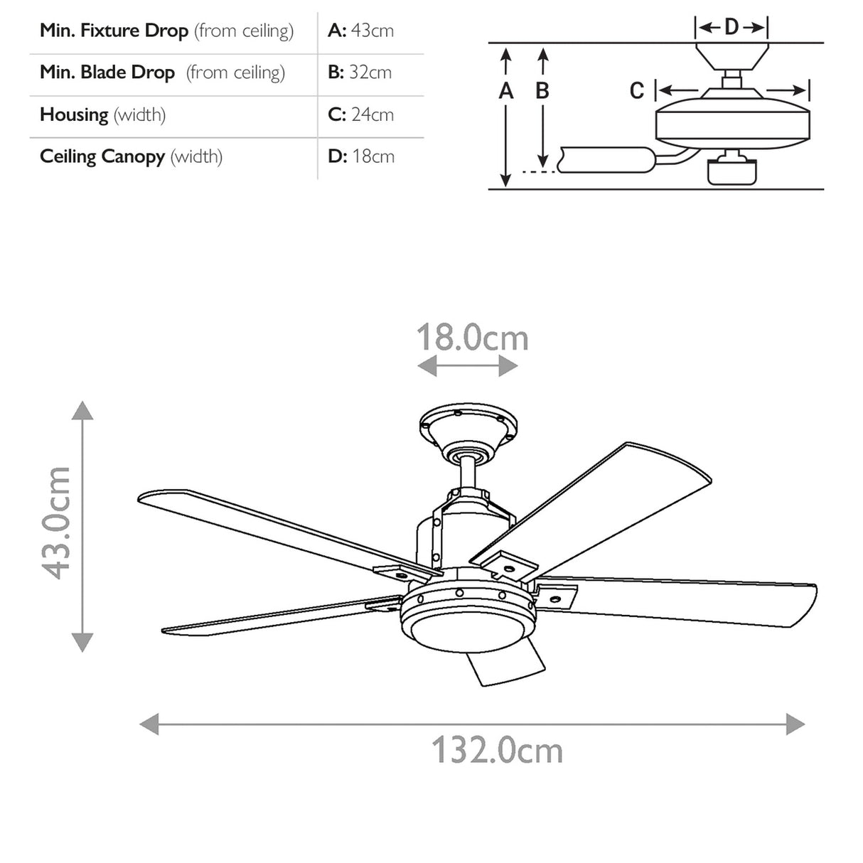 Colerne 52in Ceiling Fan with Light - Brushed Nickel