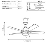 Colerne 52in Ceiling Fan with Light - Brushed Nickel