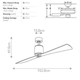 Ferron 60in Ceiling Fan - Polished Nickel