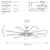 Gentry 65in Ceiling Fan with Light - Weathered Zinc