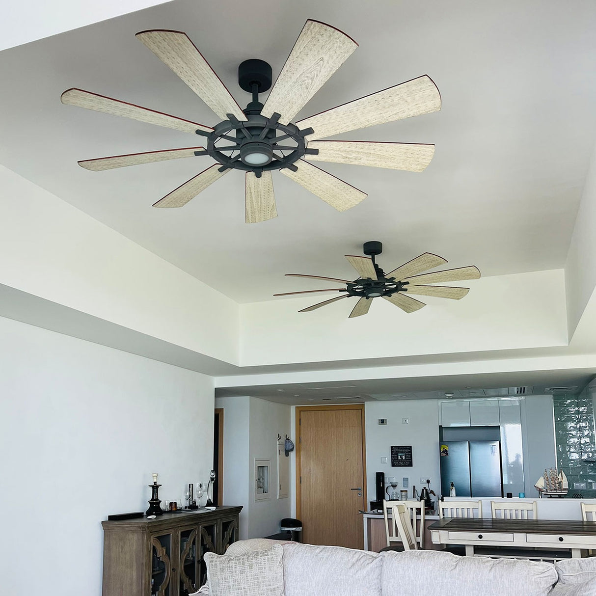 Gentry XL 85in Ceiling Fan with Light - Weathered Zinc