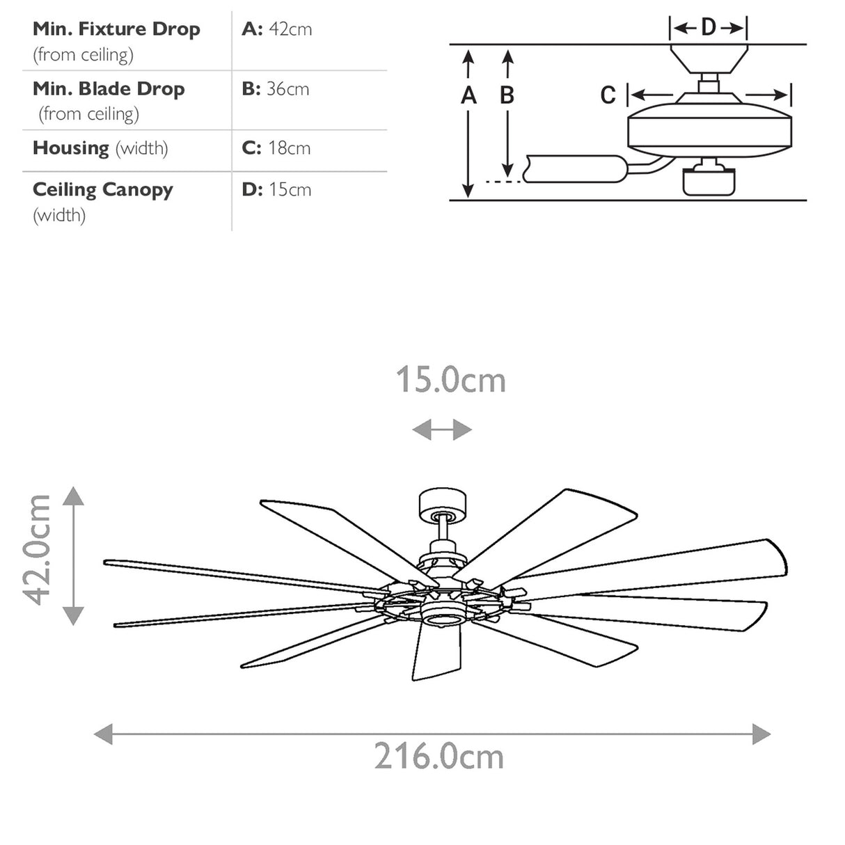 Gentry XL 85in Ceiling Fan with Light - Weathered Zinc