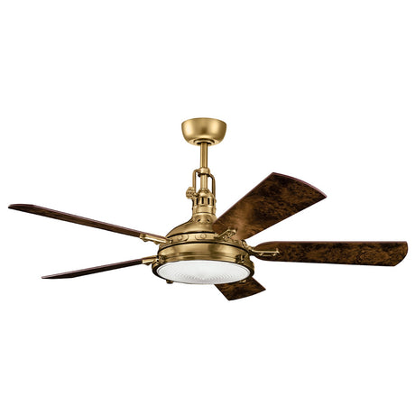Hatteras Bay 56in Ceiling Fan with Light - Burnished Antique Brass