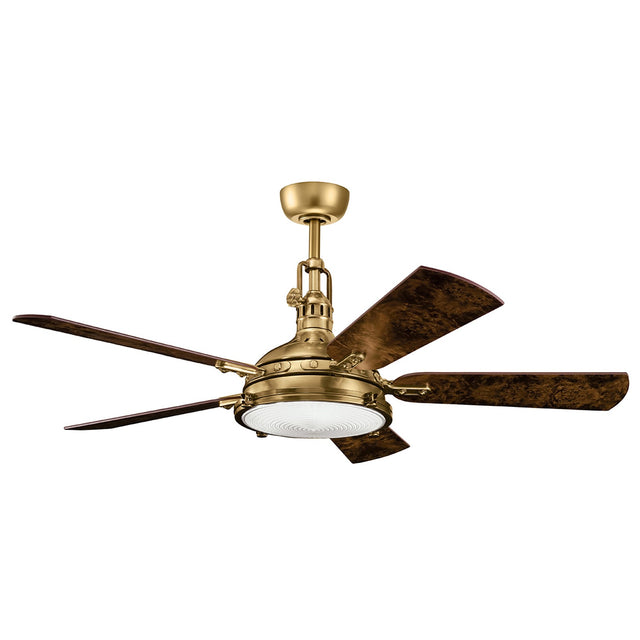 Hatteras Bay 56in Ceiling Fan with Light - Burnished Antique Brass