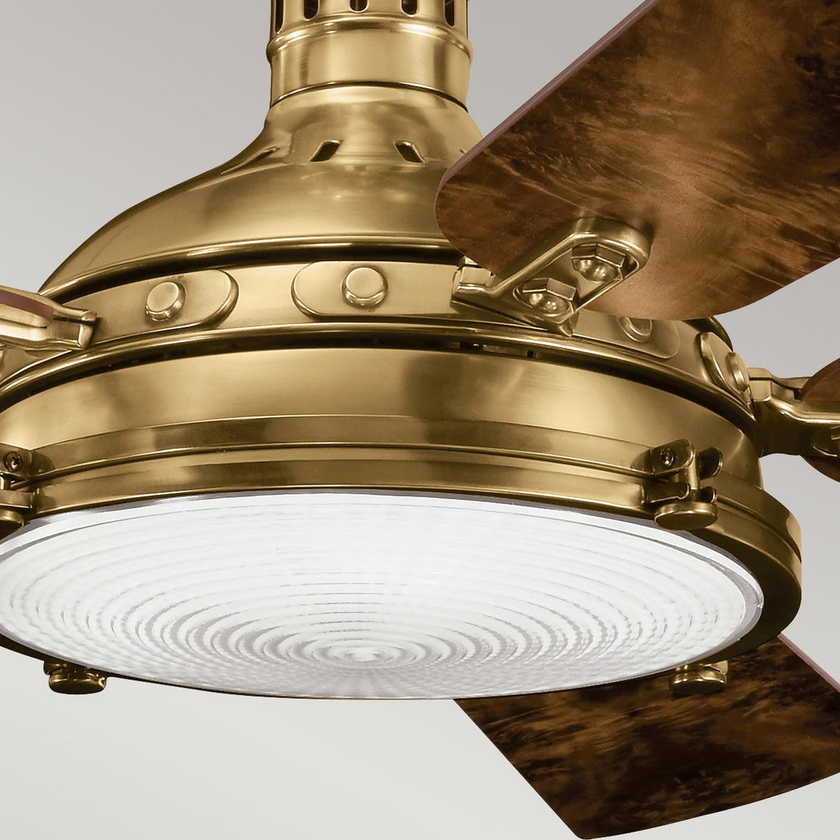Hatteras Bay 56in Ceiling Fan with Light - Burnished Antique Brass