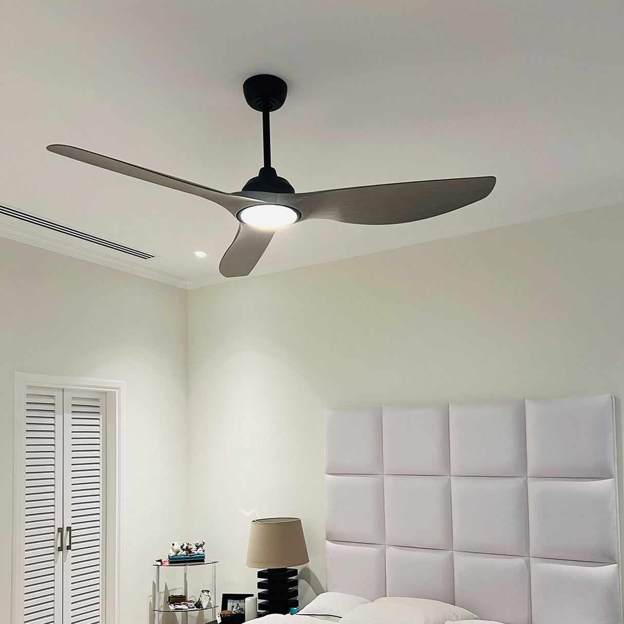 Imari 65in Ceiling Fan with Light - Satin Black