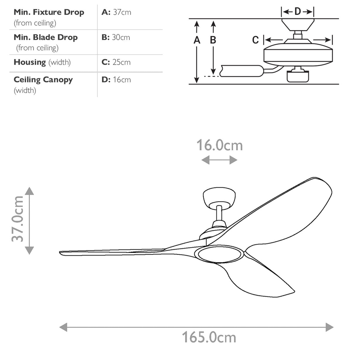Imari 65in Ceiling Fan with Light - Satin Black