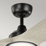 Imari 65in Ceiling Fan with Light - Satin Black